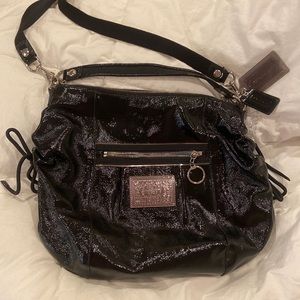 COPY - Coach Poppy Black Patent Leather Satchel